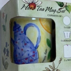 Herb Lemon Tea Mug Lid Tea Strainer Teapot Tea Mug Set NWT